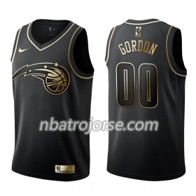 Män Orlando Magic Tröja Aaron Gordon 00 Nike Svart Guld Edition Swingman